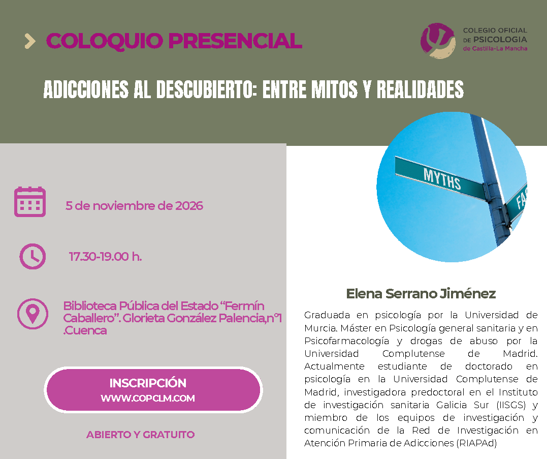 Coloquio presencial: Adicciones al descubierto: entre mitos y realidades