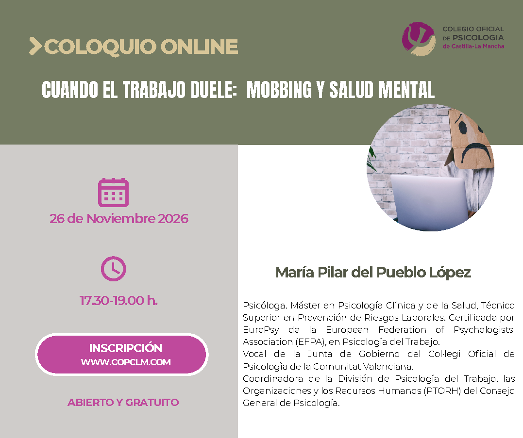 Coloquio online: Cuando el trabajo duele: mobbing y salud mental