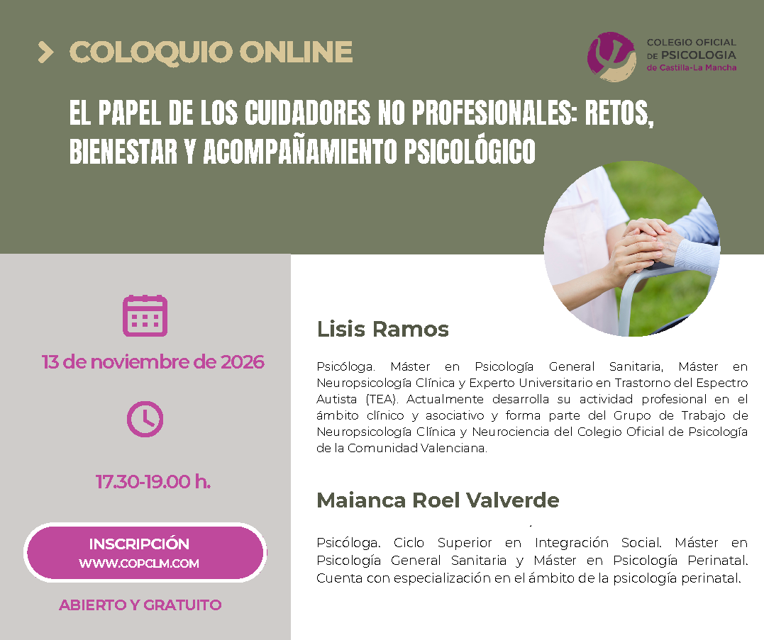 Coloquio online: El papel de los cuidadores no profesionales: retos, bienestar y acompañamiento psicológico